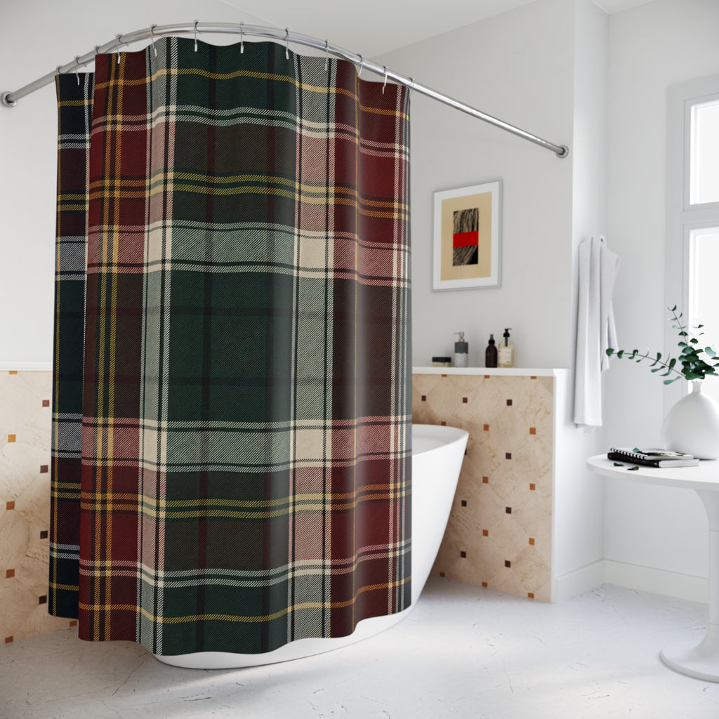Red Green Tartan Check Shower Curtain