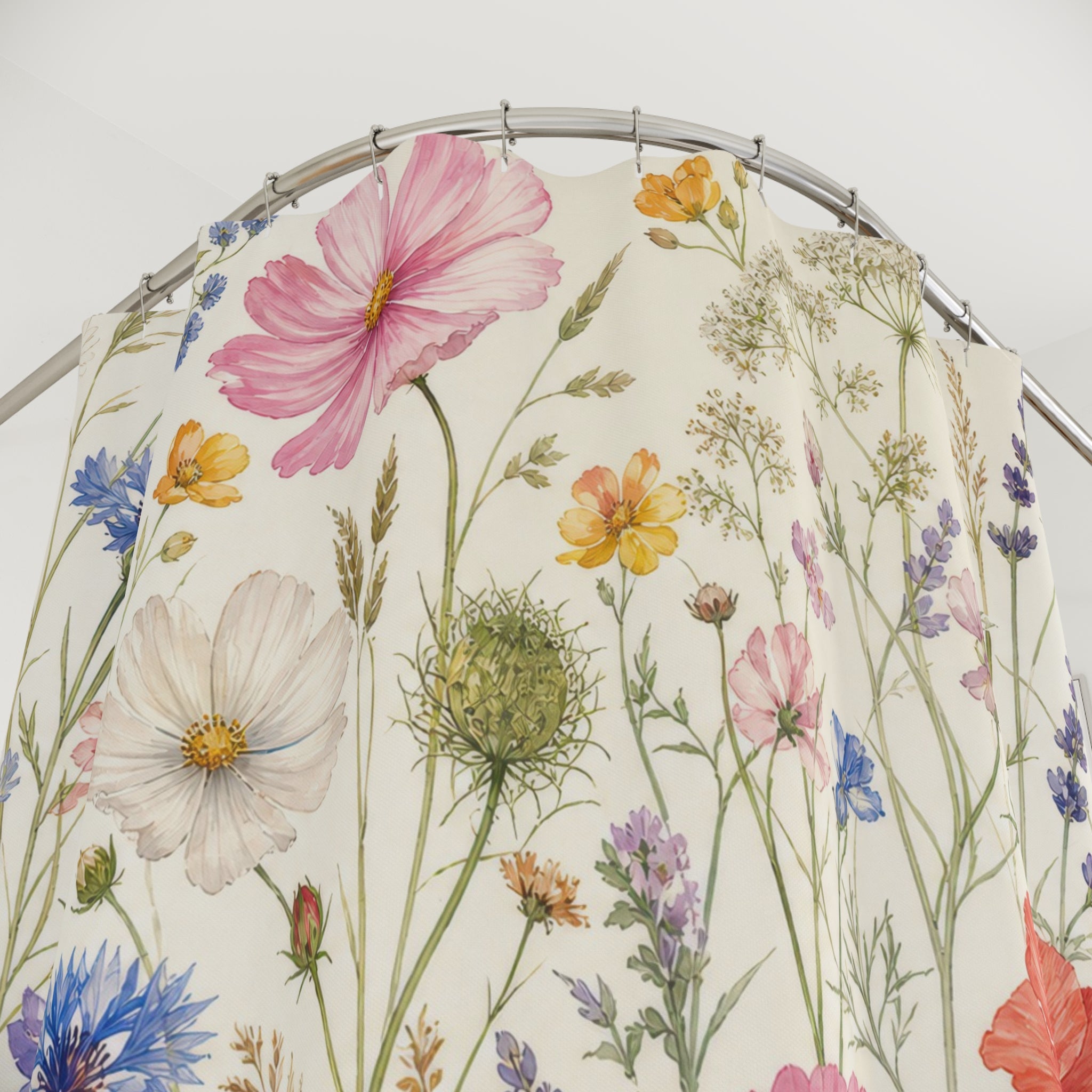 Watercolor Wildflower Shower Curtain
