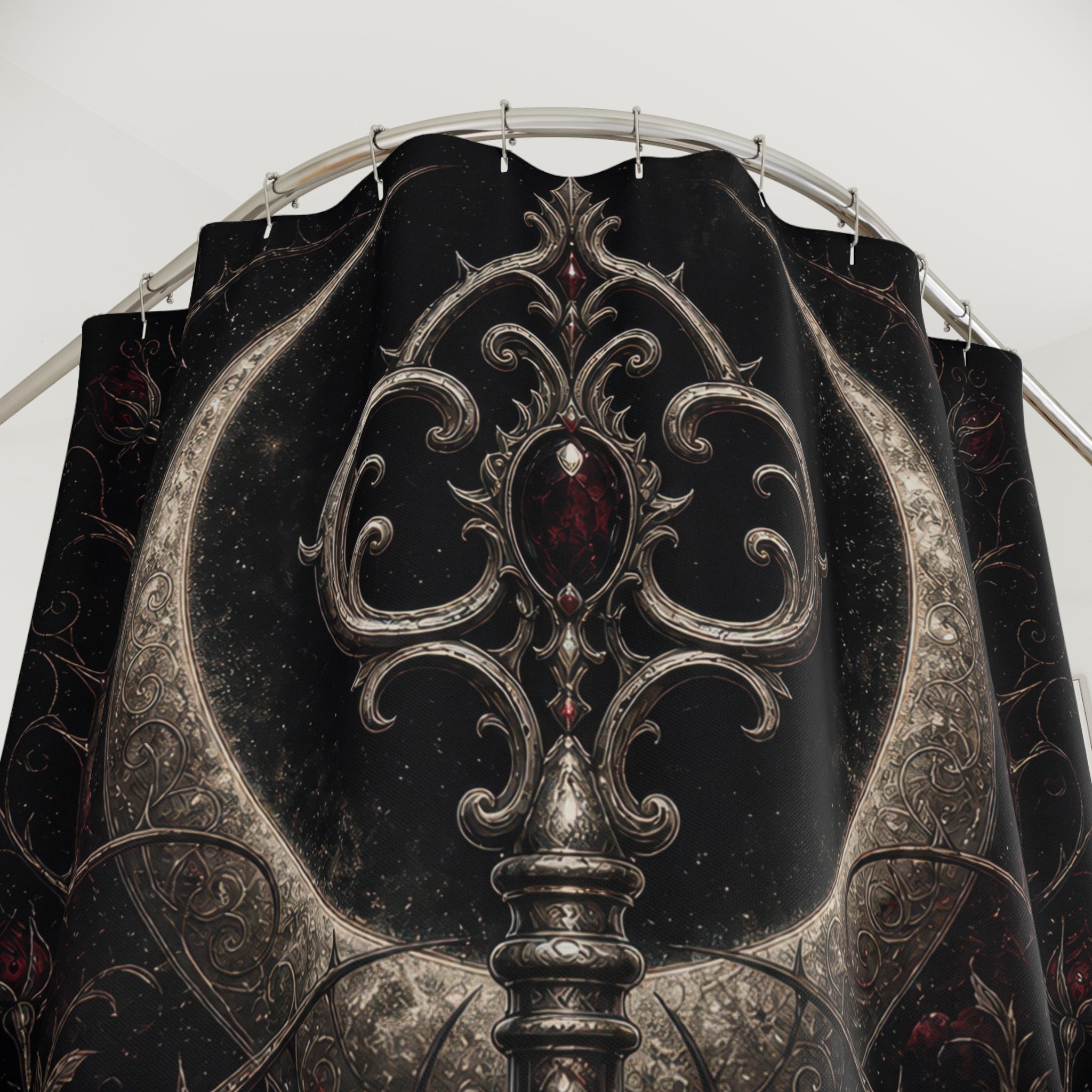 Gothic Key and Crescent Shower Curtain