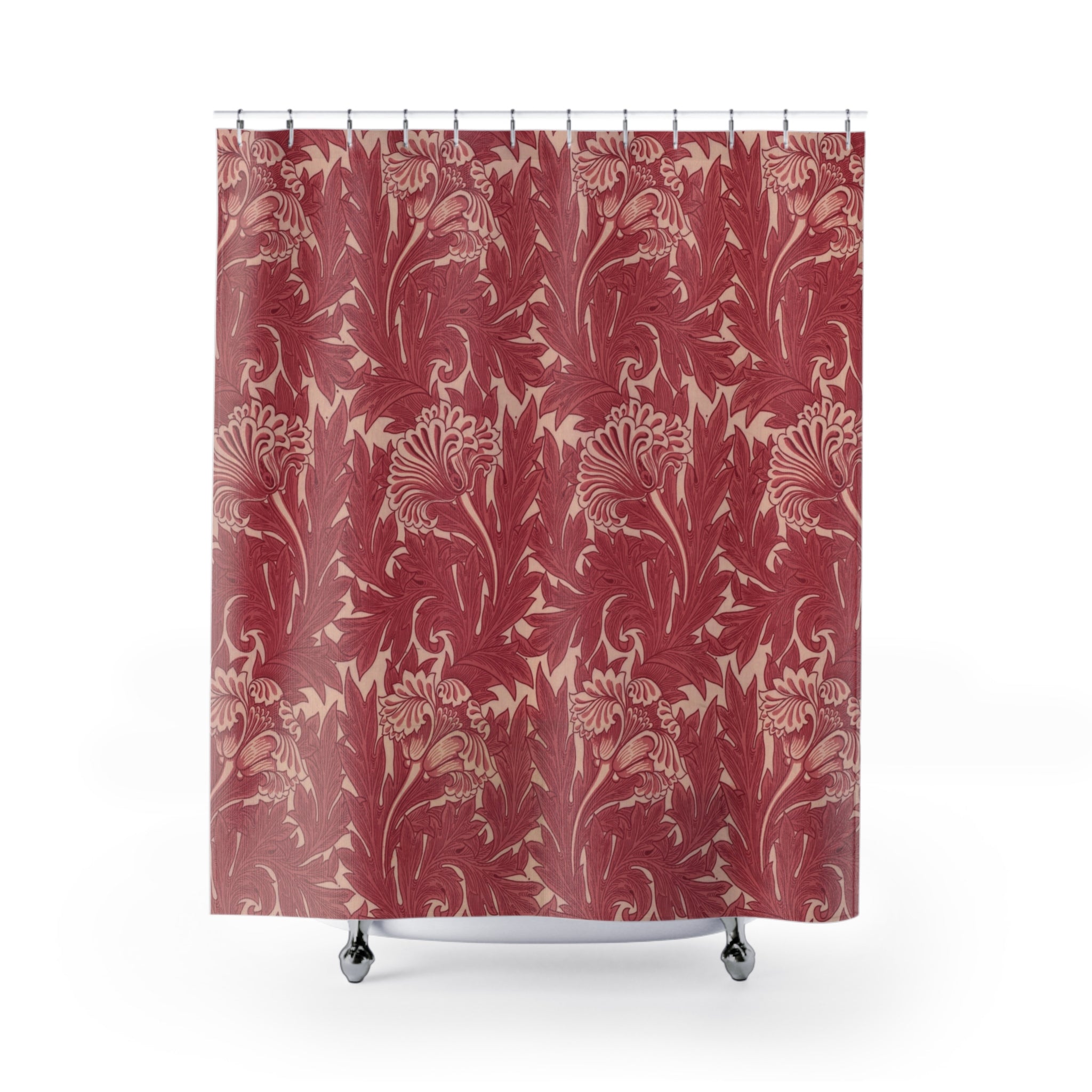 William Morris Tulip Shower Curtain – Red