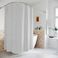 Grey Pinstripe Shower Curtain — Classic Ticking