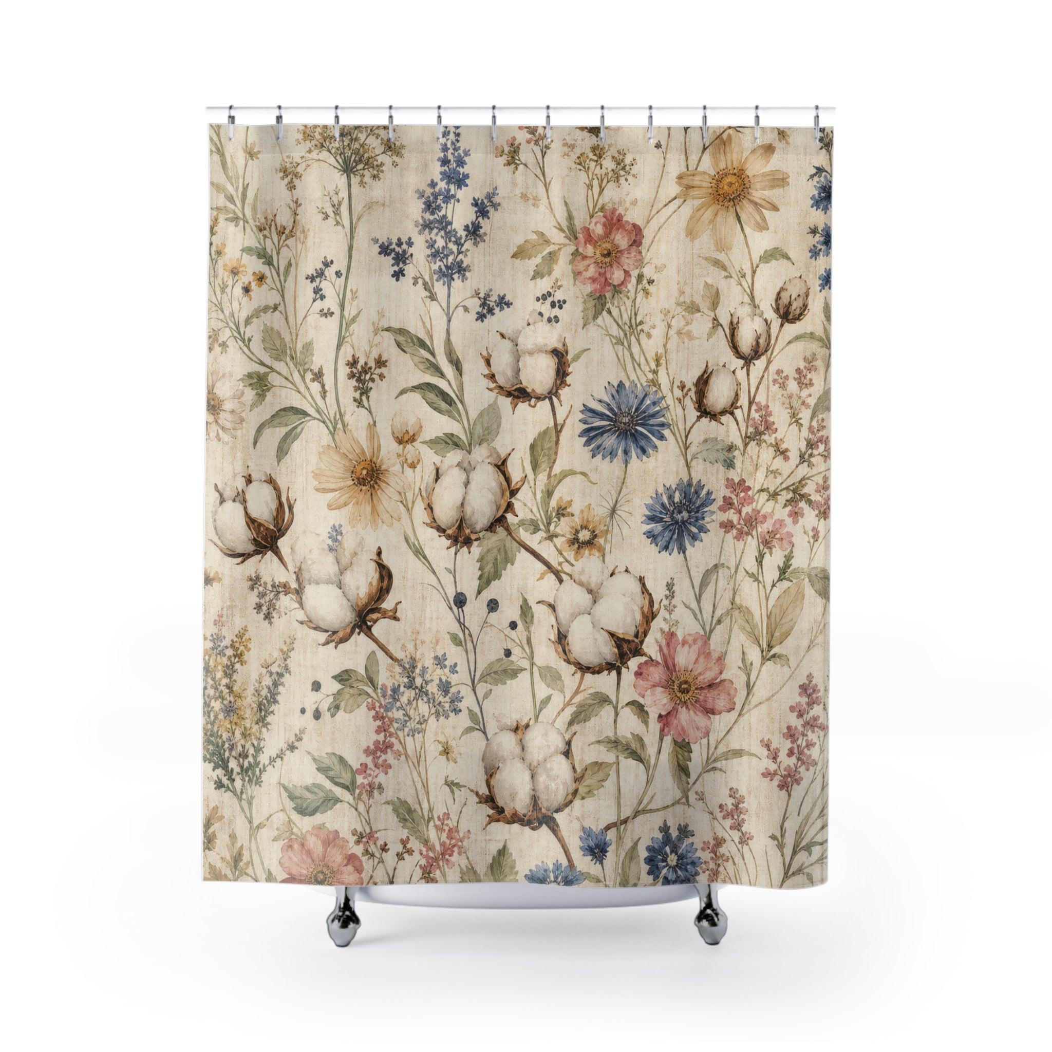 Farmhouse Floral Shower Curtain