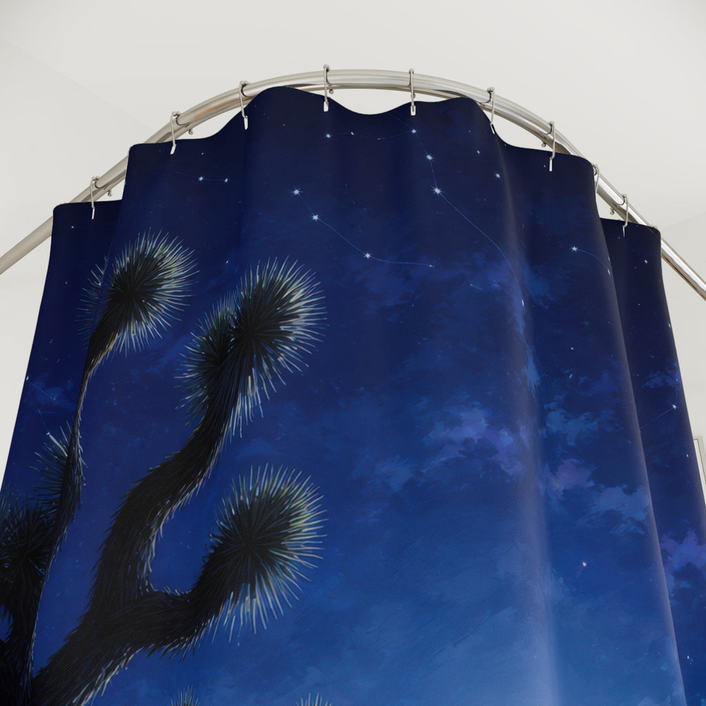 Moonlit Cobalt Joshua Tree Shower Curtain