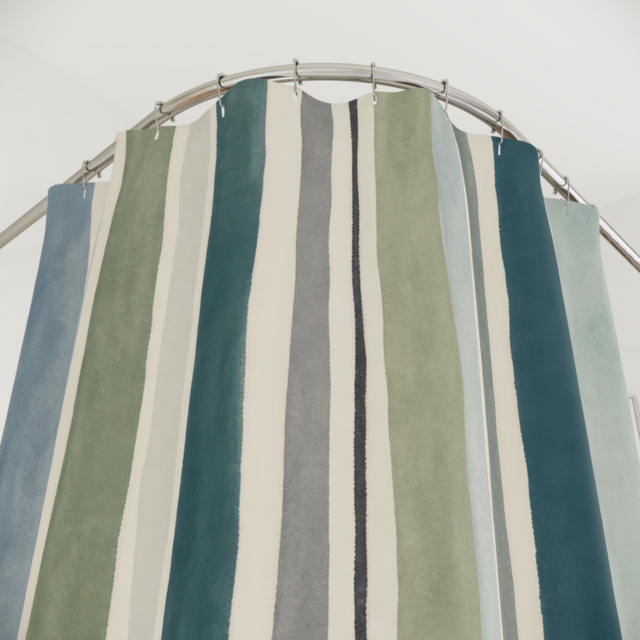 Watercolor Vertical Stripe Shower Curtain