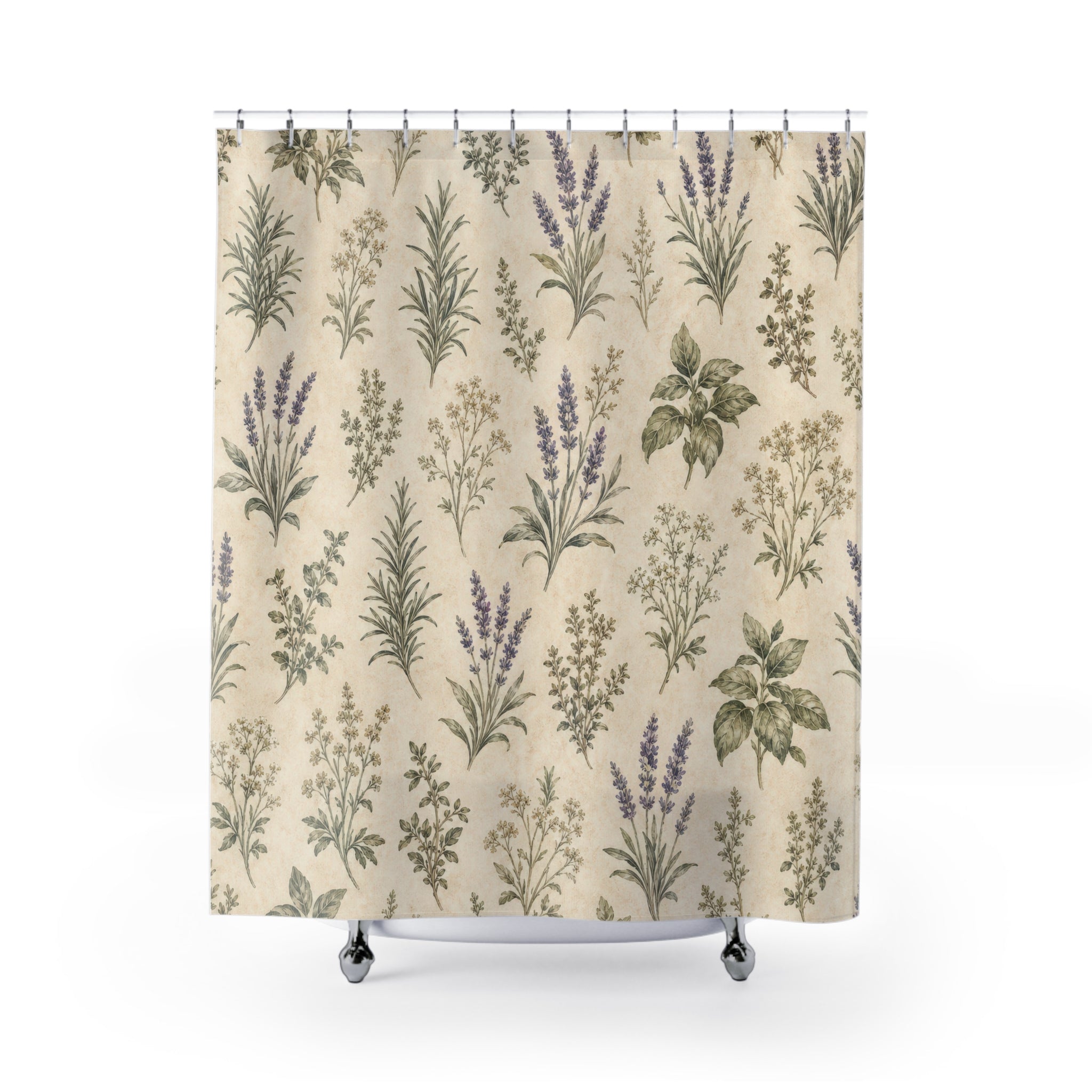 French Country Herb Sprig Shower Curtain