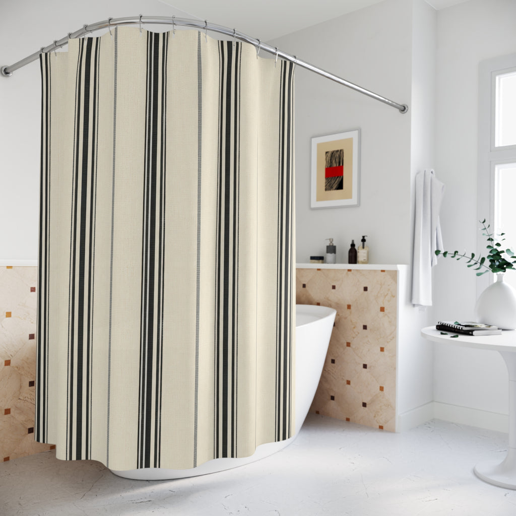Architectural Black Stripe Shower Curtain