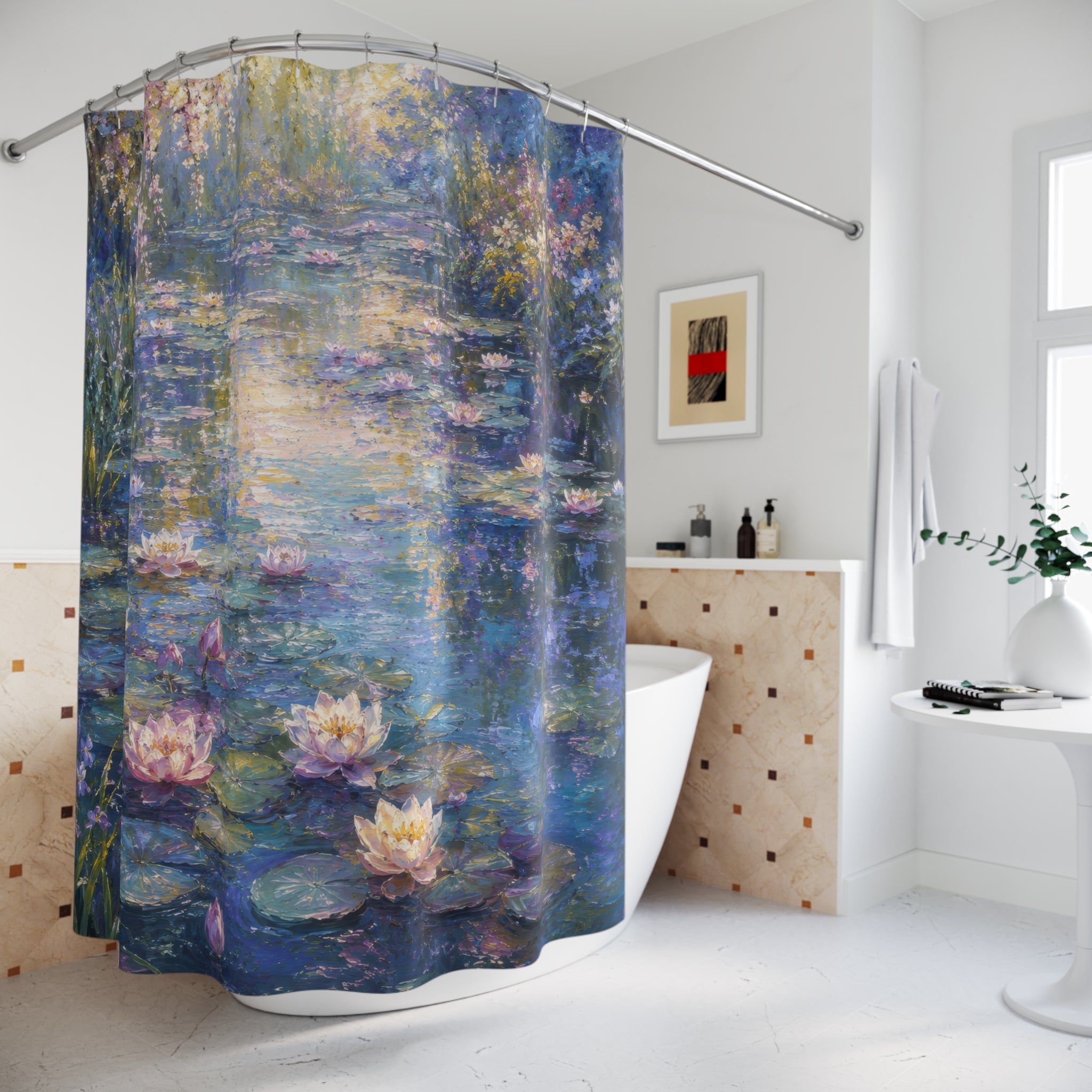 Impressionist Shower Curtain: Water Lily Pond