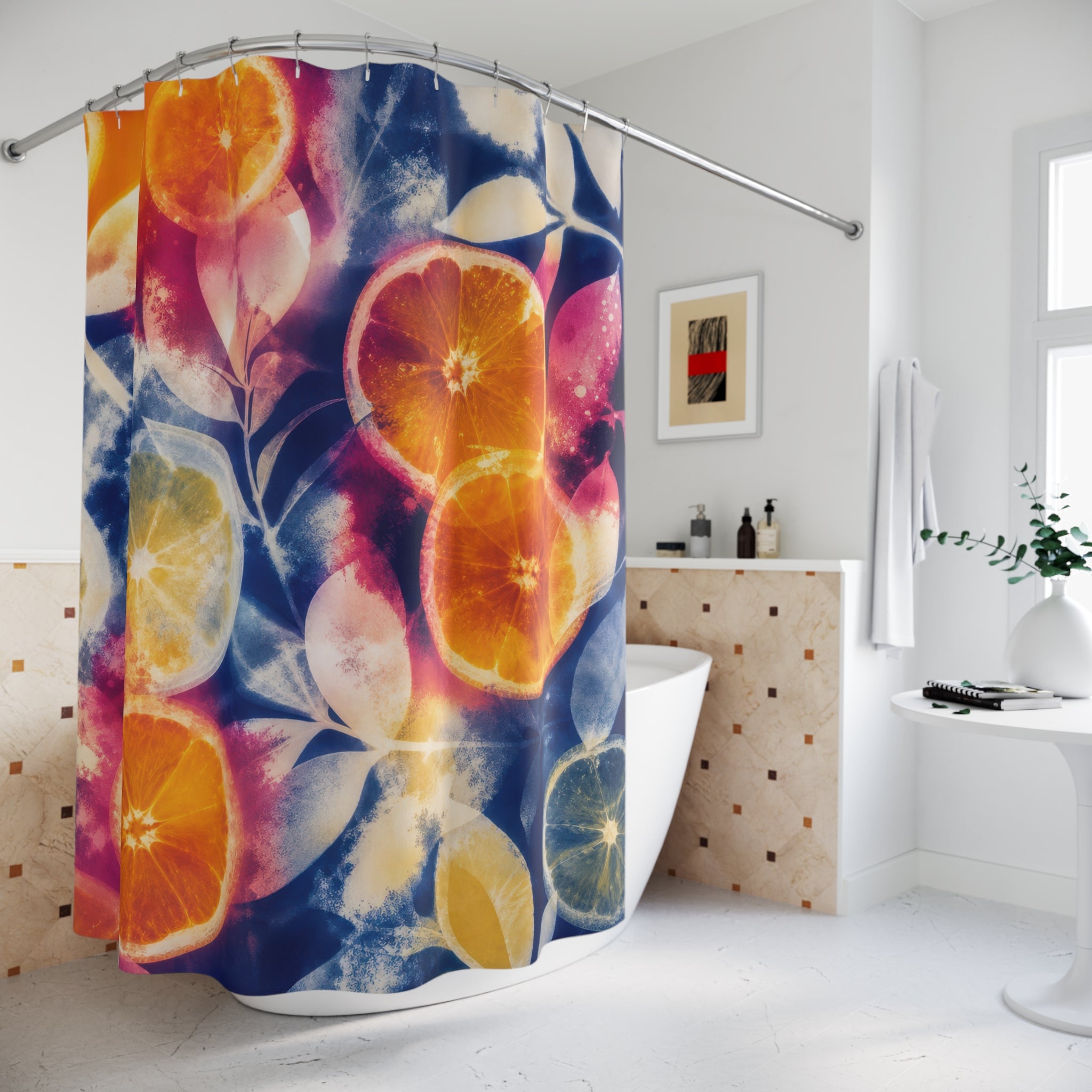 Orange Citrus Shower Curtain
