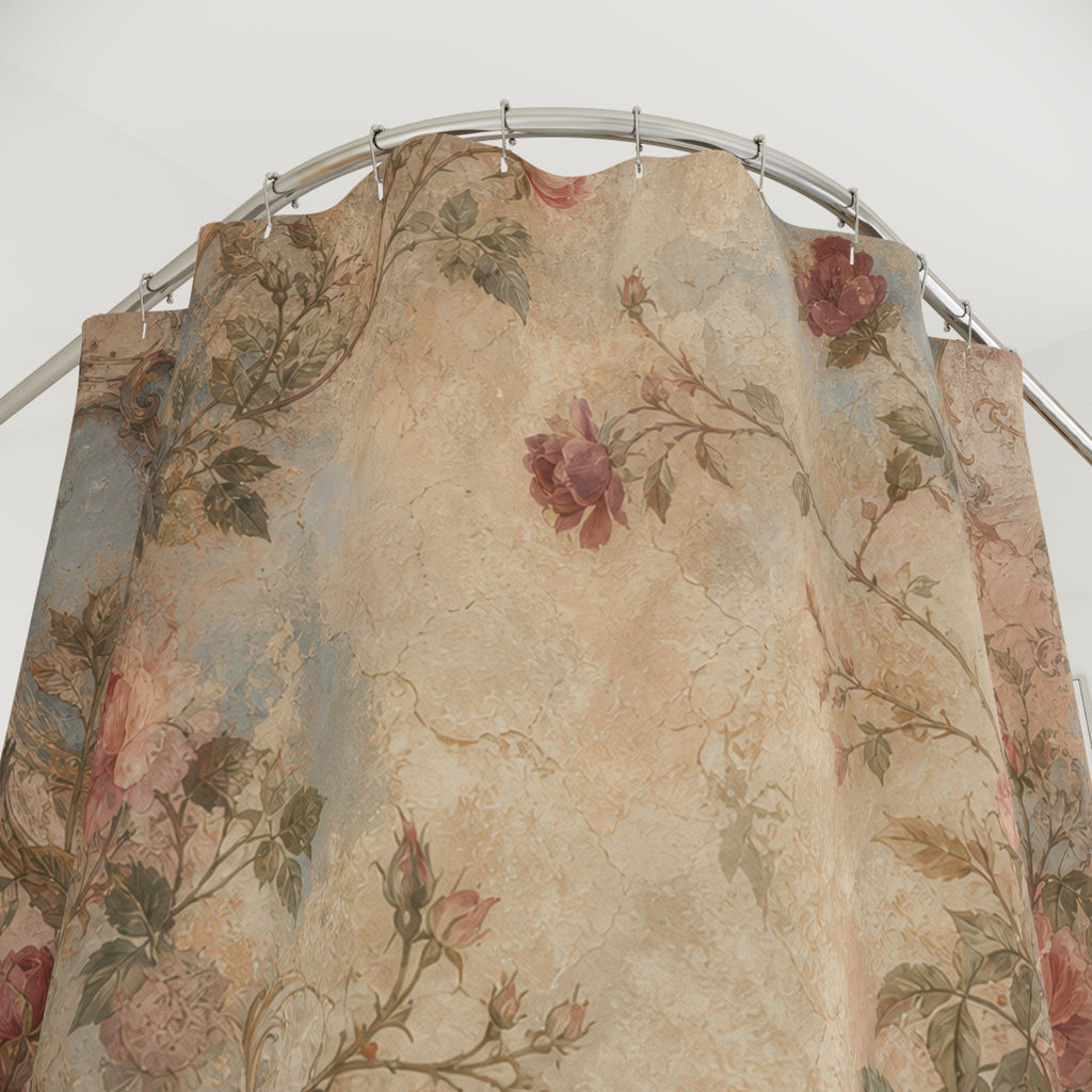 Old Rose Garden Fresco Shower Curtain