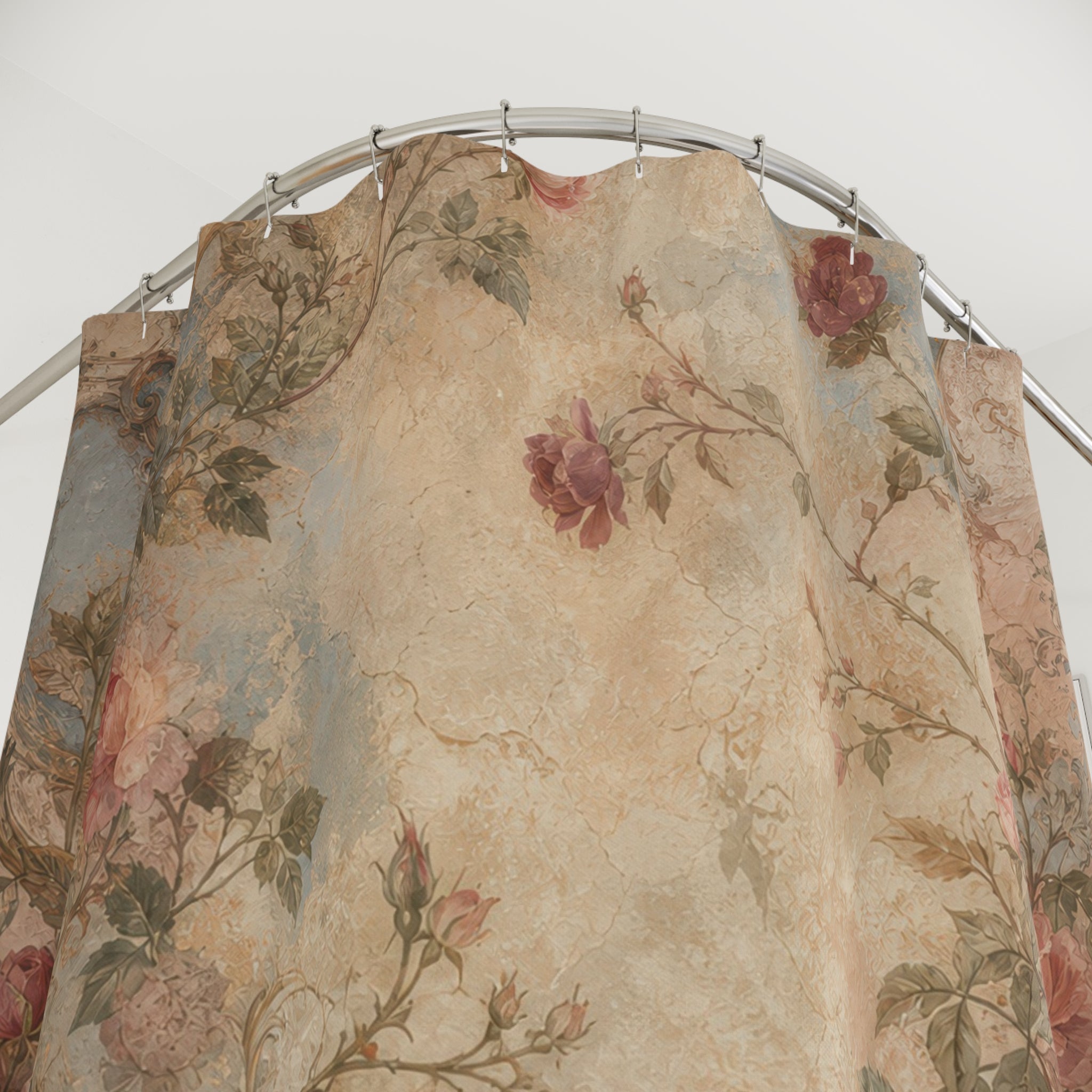 Old Rose Garden Fresco Shower Curtain