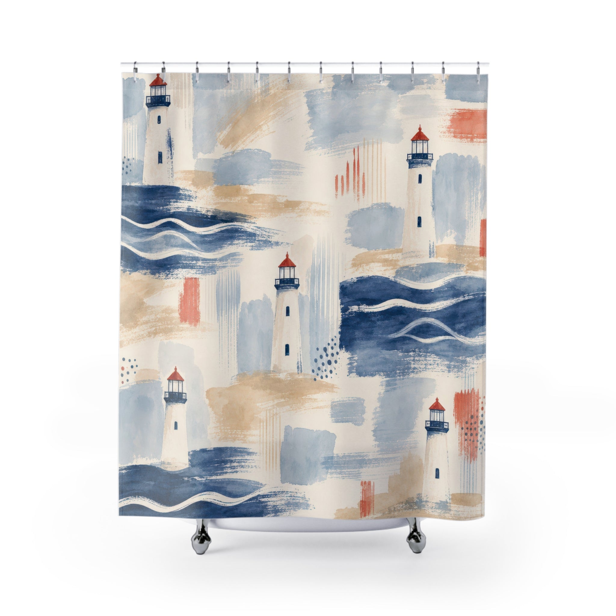 Lighthouse Coastal Shower Curtain: Lighthouse Shower Curtain