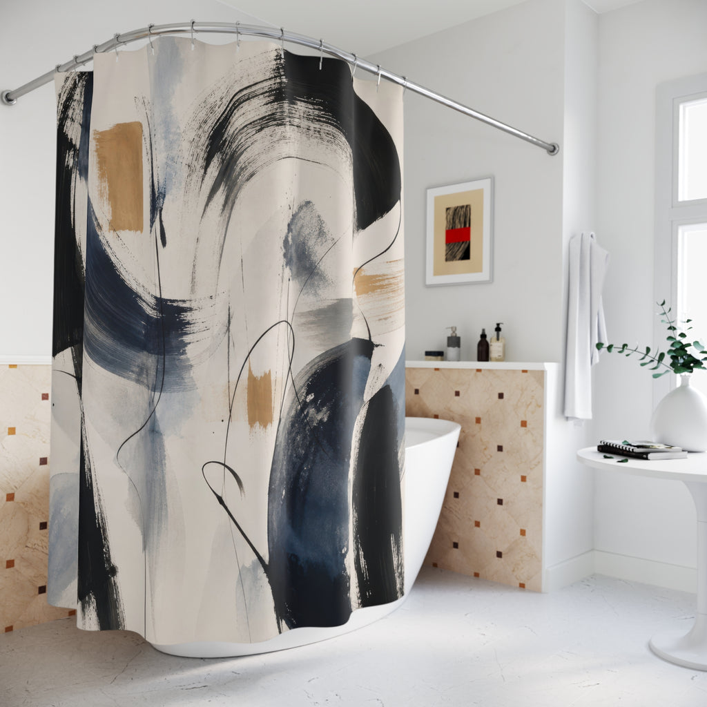Modern Brush Stroke Shower Curtain