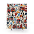 Fire Truck Shower Curtain, Red Kids Bathroom Decor, Firefighter Bath Curtain, Boys Bathroom Decor, Truck Pattern, Bath Decor, Playful Style