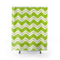 Green Lime Shower Curtain: Chevron Zigzag