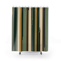 Black Gold Art Deco Column Stripe Shower Curtain