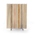 Taupe Gray Watercolor Stripe Shower Curtain