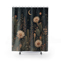 Black Celestial Cactus Shower Curtain