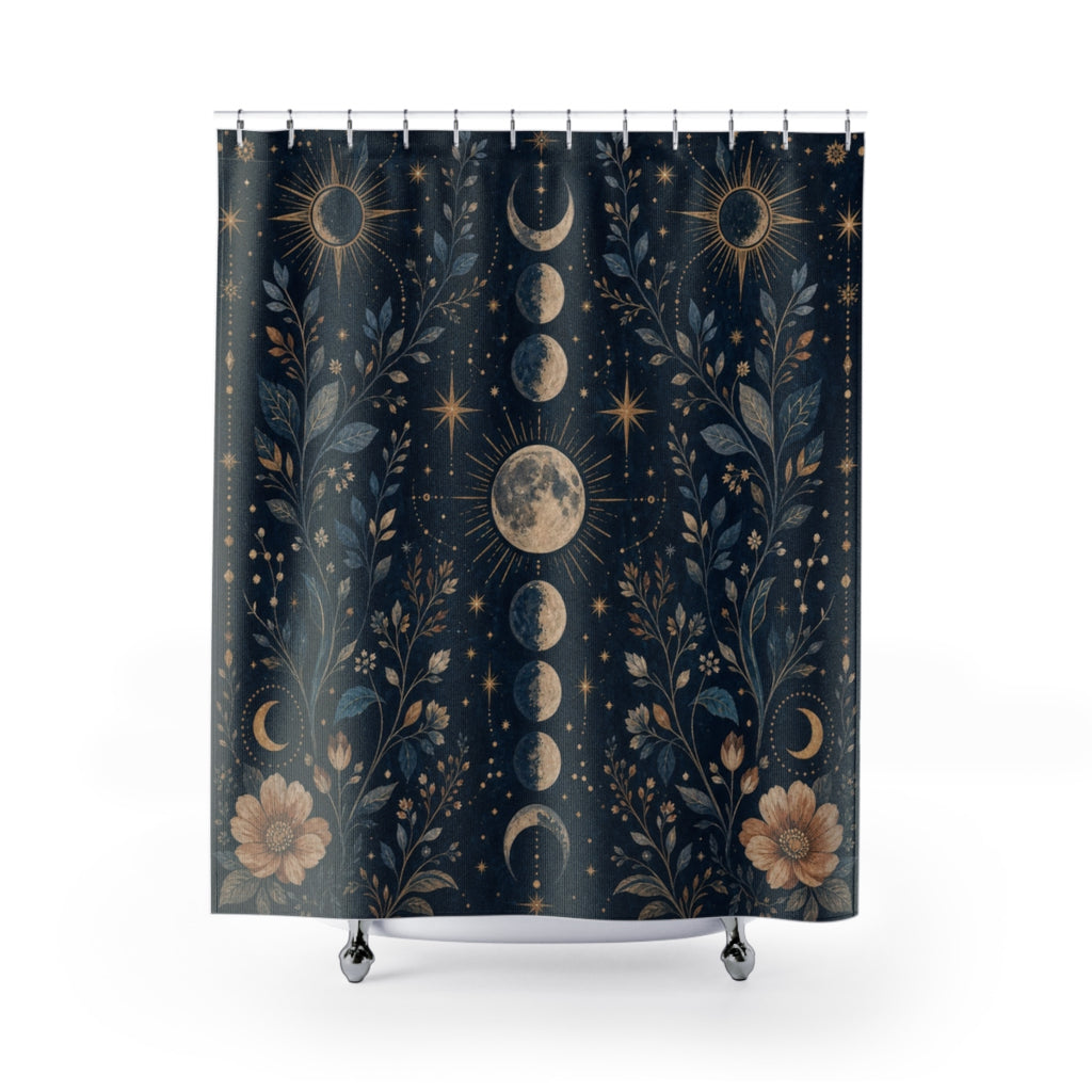 Indigo Celestial Shower Curtain