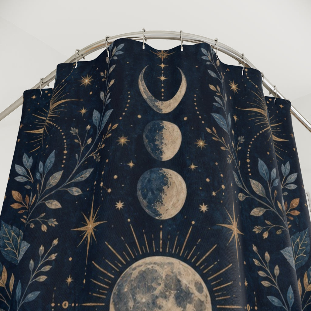 Indigo Celestial Shower Curtain