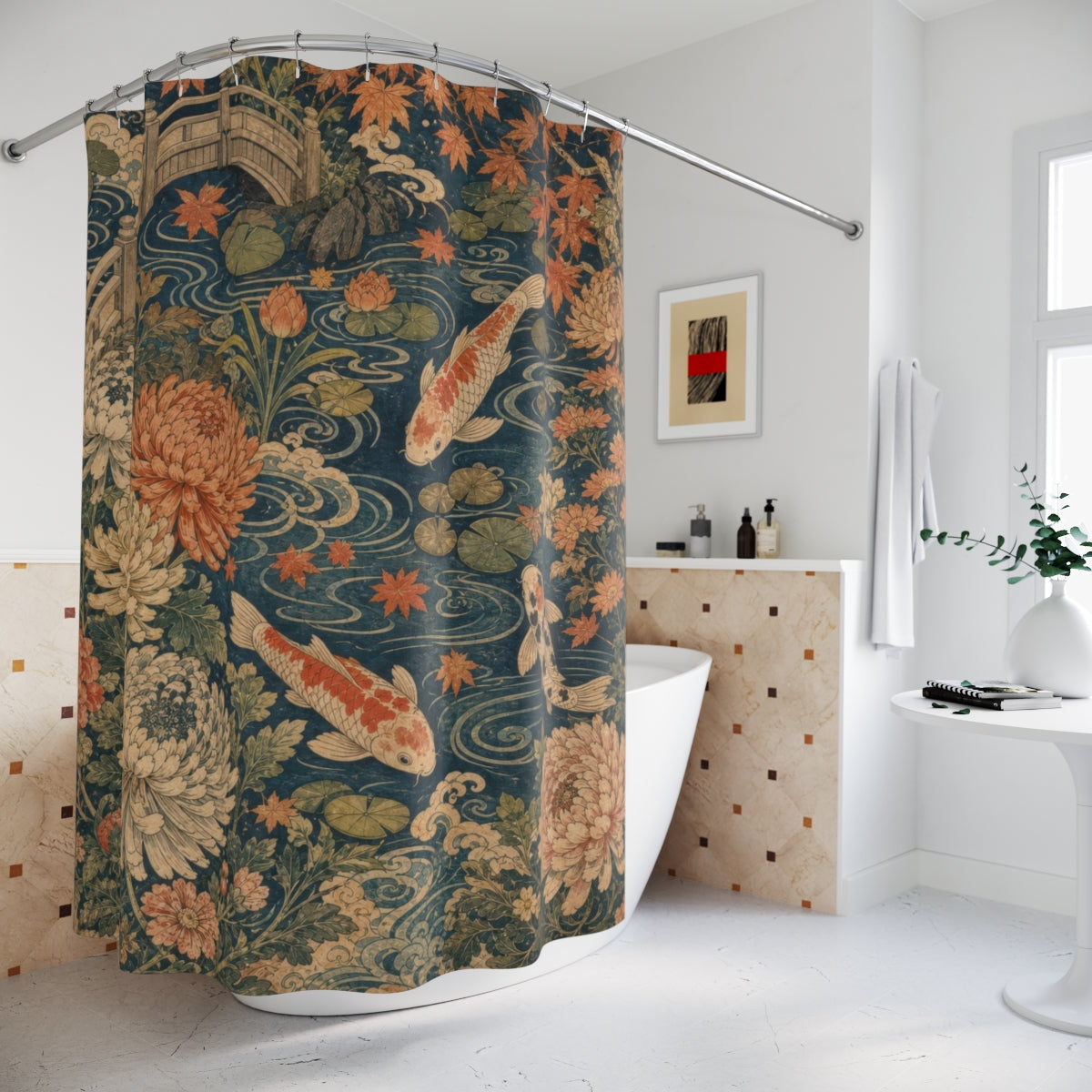 Japanese Koi Garden Shower Curtain