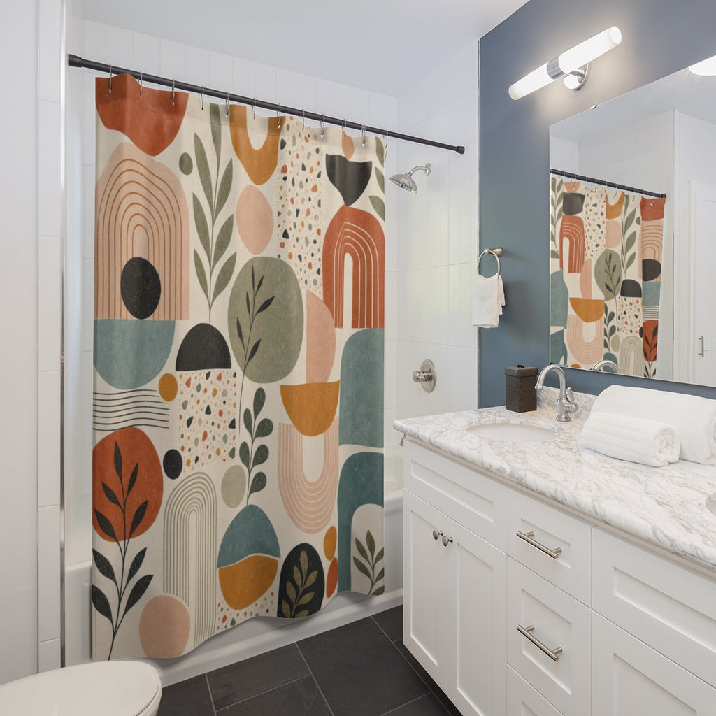 Modern Geometric Boho Shower Curtain