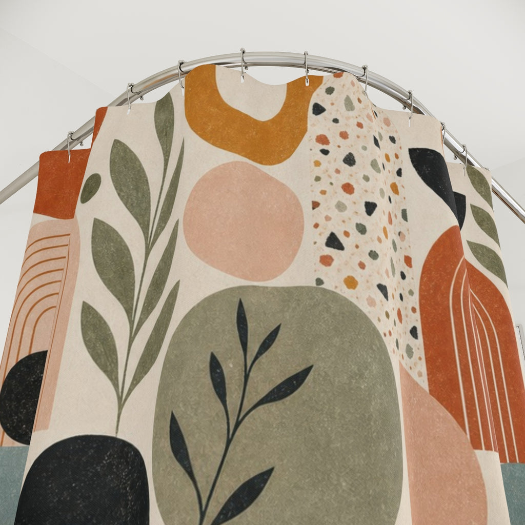 Modern Geometric Boho Shower Curtain